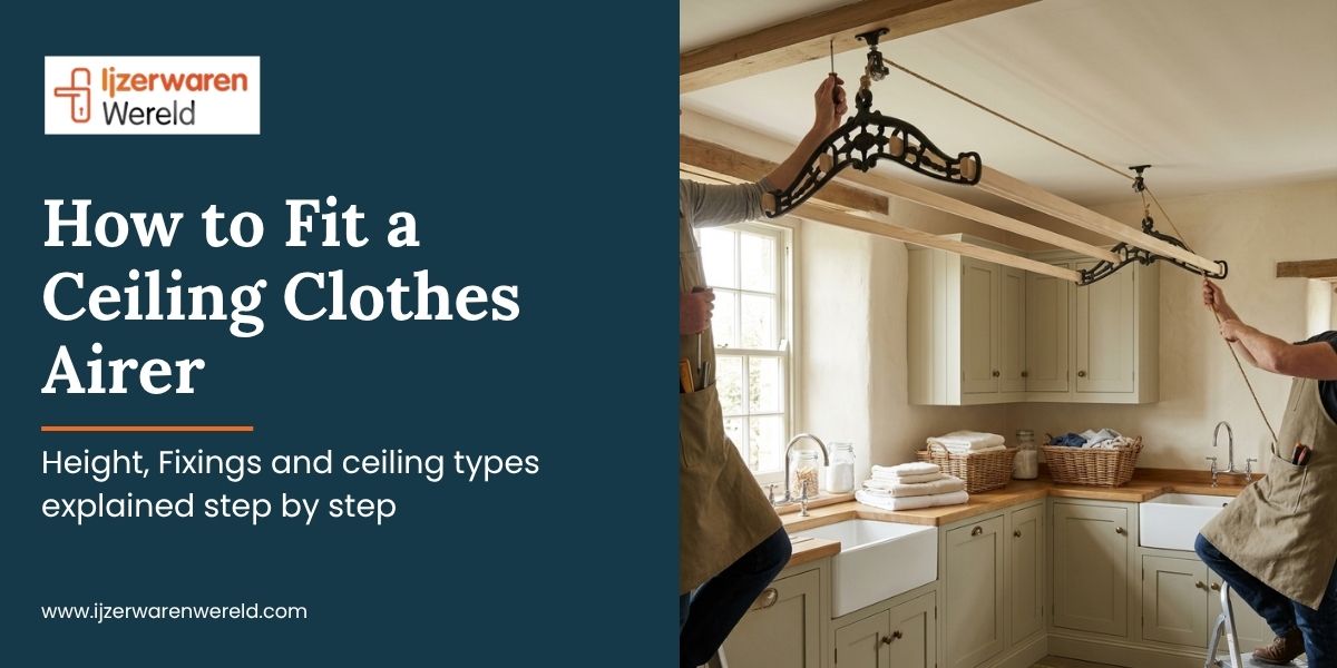 How to Fit a Ceiling Clothes Airer: Height, Fixings & Ceiling Types