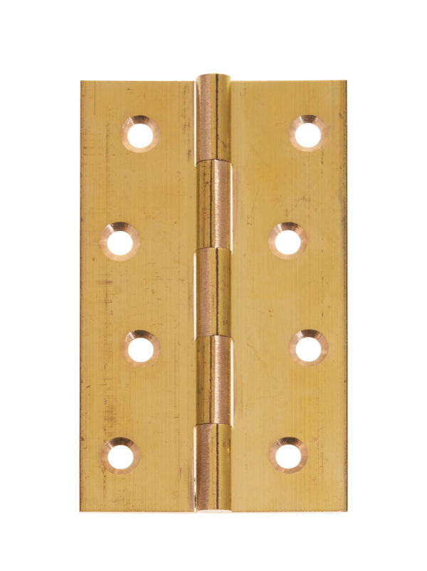 Solid Drawn Brass Plain Butt Hinge Satin Brass Pack of 2