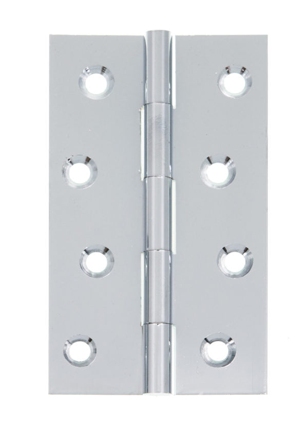 Solid Drawn Brass Plain Butt Hinge Polished Chrome Pack of 2