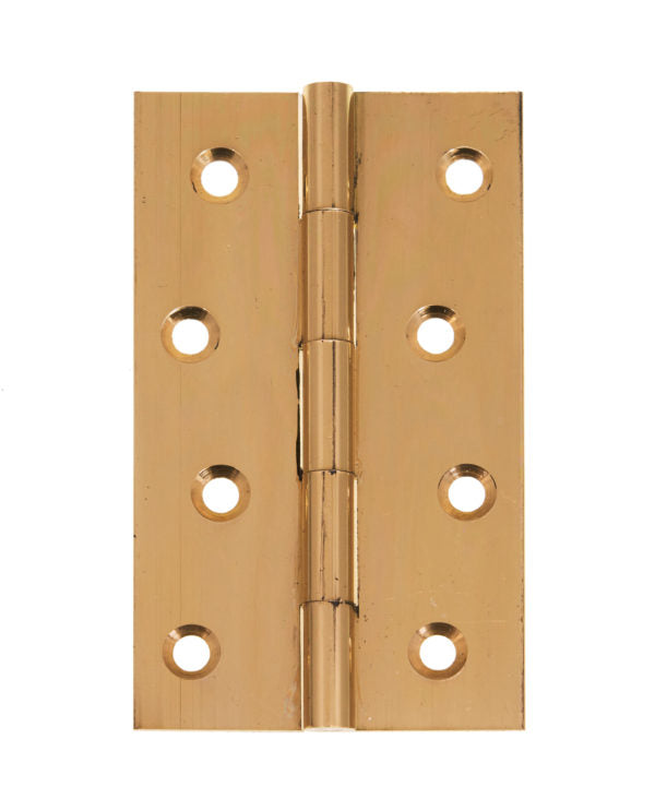 Solid Drawn Brass Plain Butt Hinge Polished Brass Pack of 2