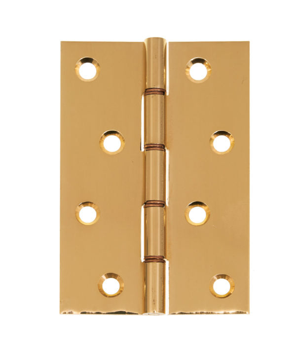 Double Phosphor Bronze Washered Hinge Polished Brass Pack of 2