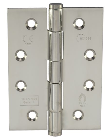 Fire Rated Plain Bearing Butt Door Hinge 102x76x2mm Grade 7 Satin Stainless Steel