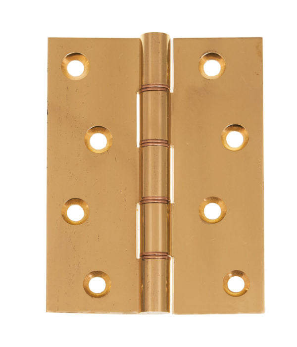 Double Phosphor Bronze Washered Hinge Polished Brass Pack of 2