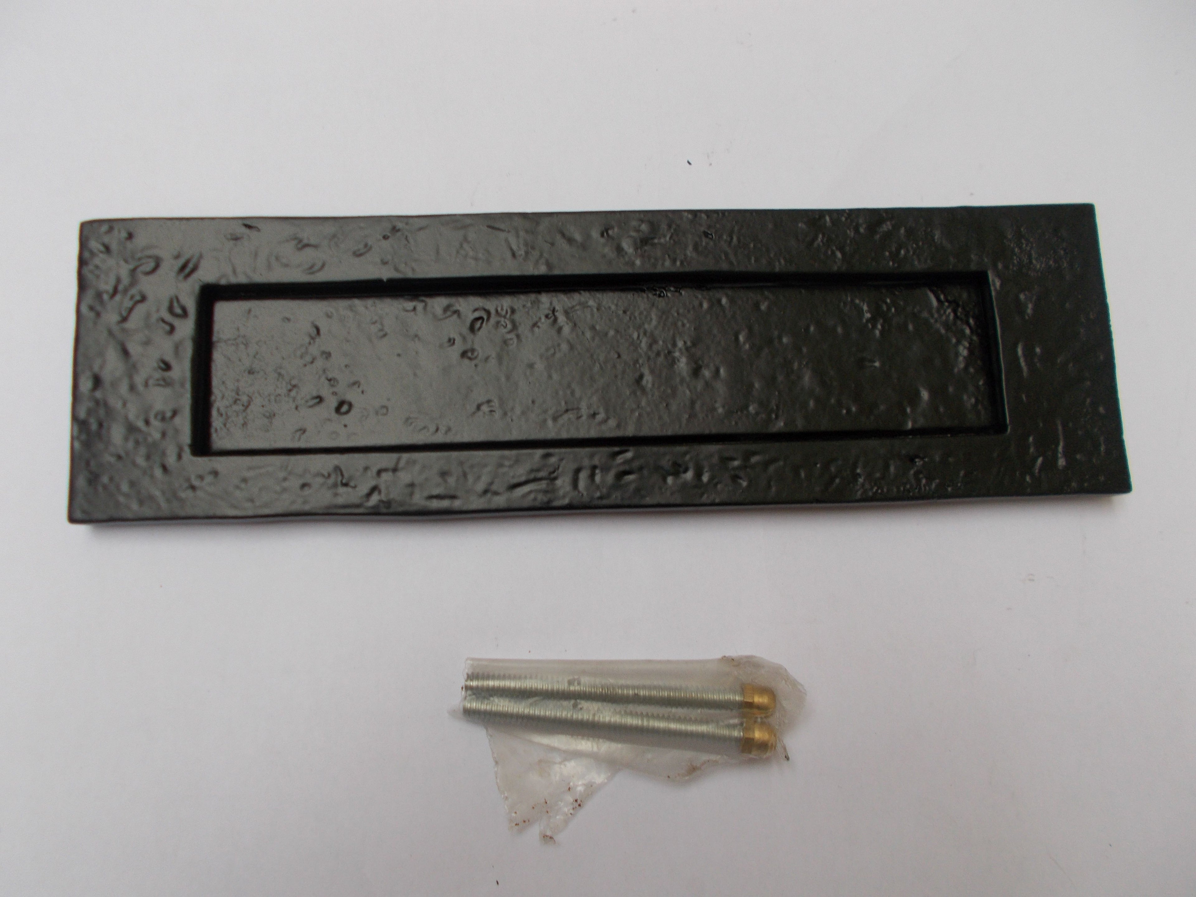 Small Plain Letter Plate Black Antique.