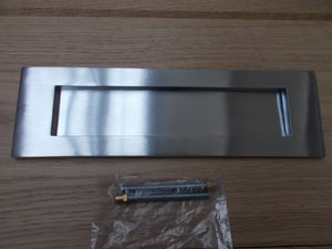10 x 3inch Plain Letter Plate Satin Chrome.