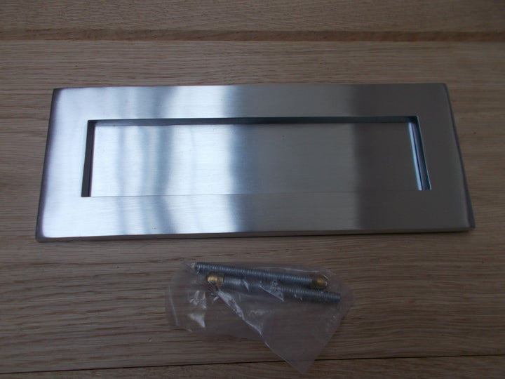 10 x 4inch Plain Letter Plate Satin Chrome.