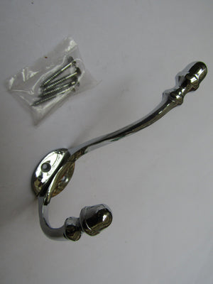 Pack Of 5 Small Acorn Tip Coat Hooks Polished Chrome.