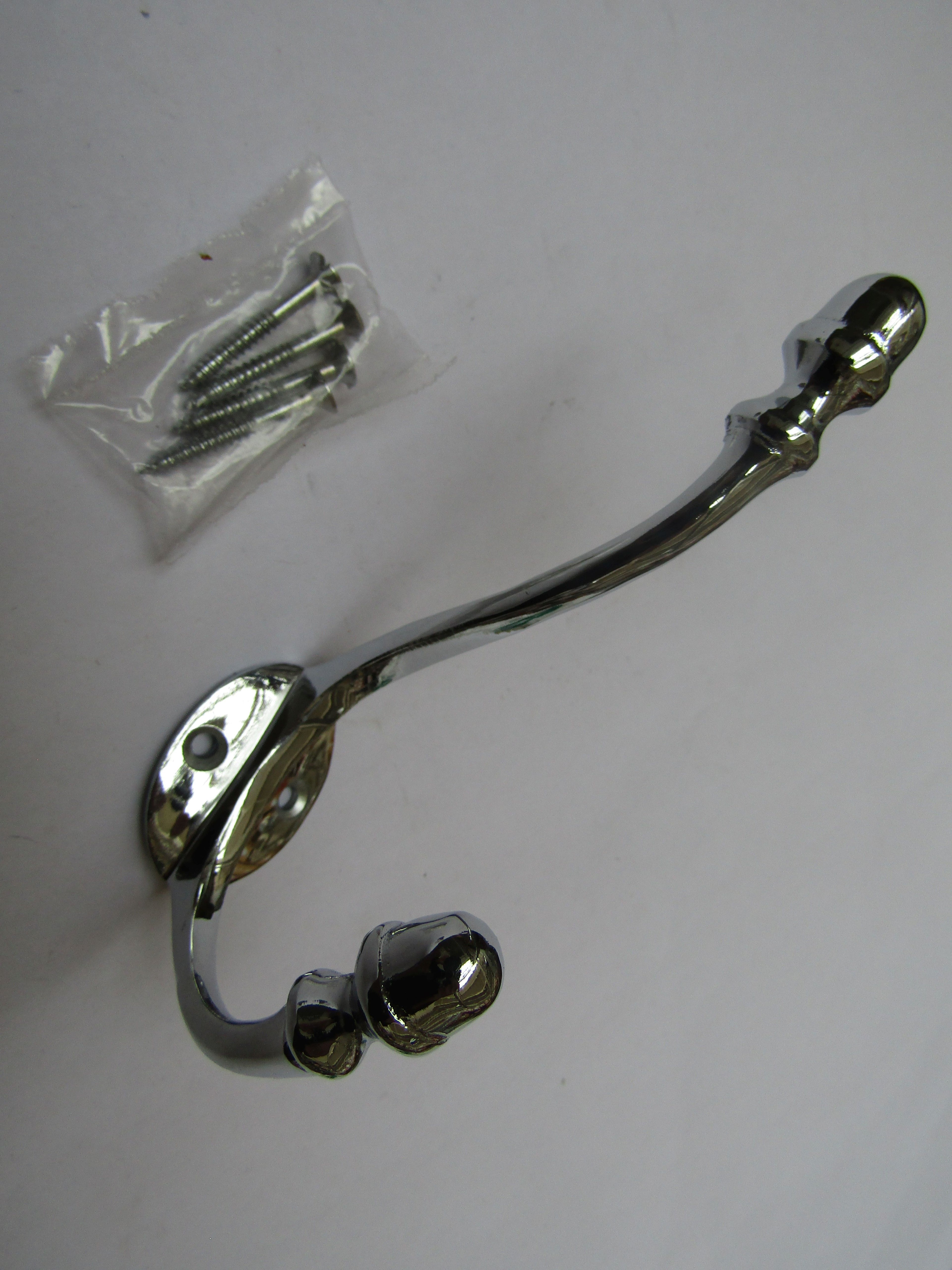 Pack Of 5 Small Acorn Tip Coat Hooks Polished Chrome.