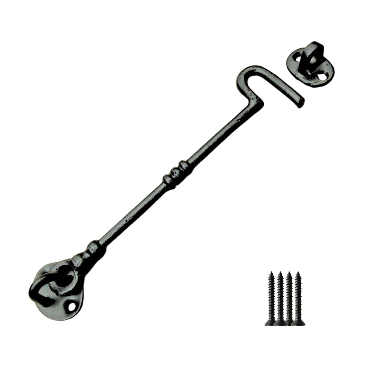 12inch Knotted Cast Iron Cabin Hook Black Antique.