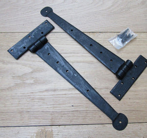 Pair of 12inch Penny end hinges Black Wax.