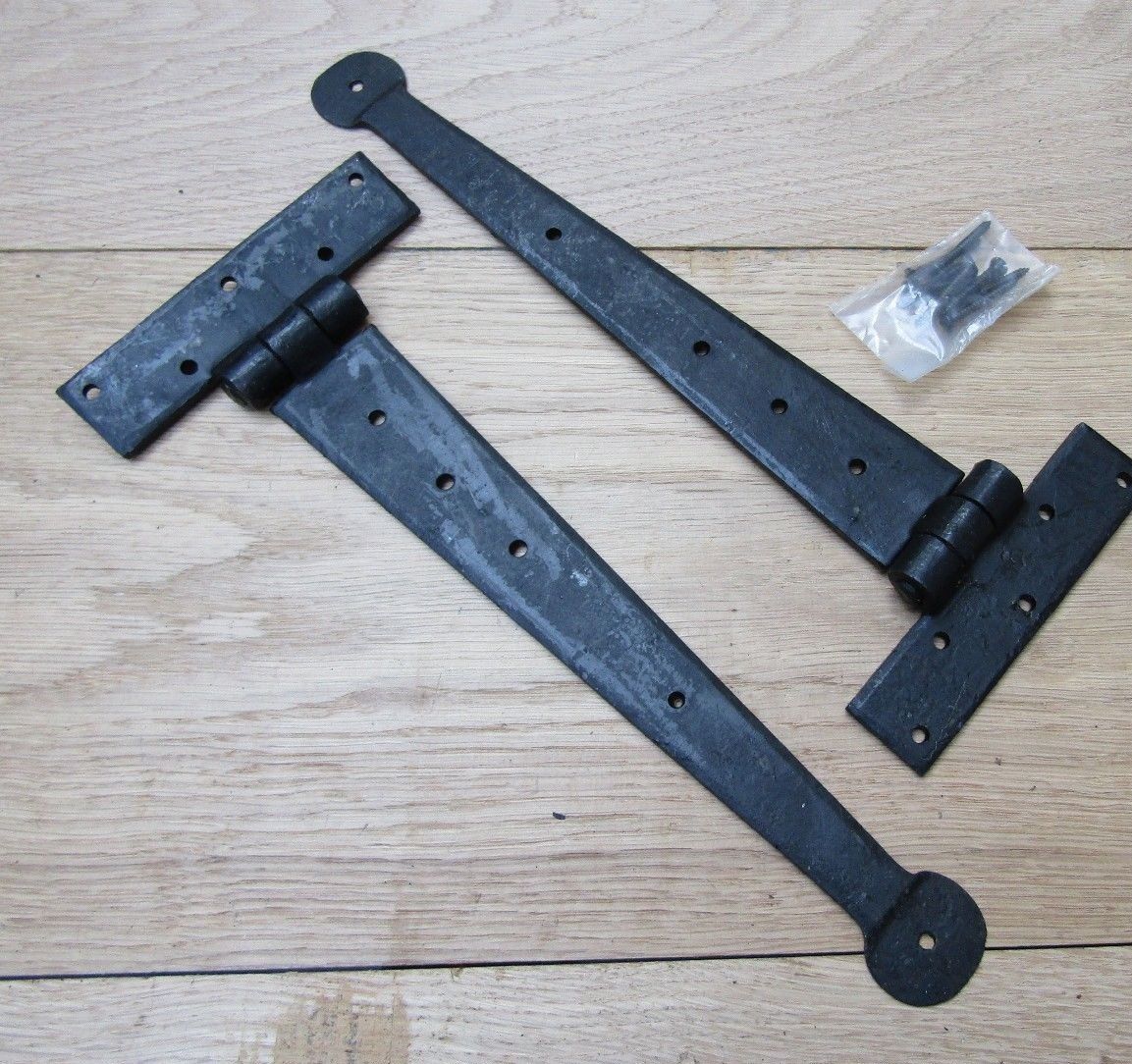 Pair of 12inch Penny end hinges Black Wax.
