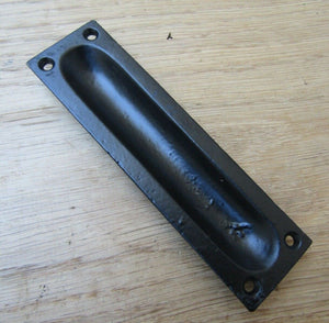 130mm Sliding Slim Recessed Handle Black Antique.