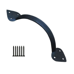14'' Hand Forged Spear Leaf Pull Handle Black Wax