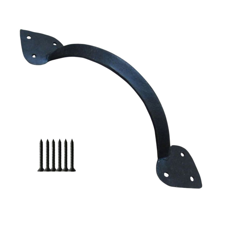 14'' Hand Forged Spear Leaf Pull Handle Black Wax