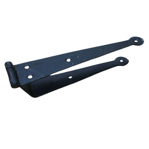 Penny End Cranked Strap Hinge Black Antique.