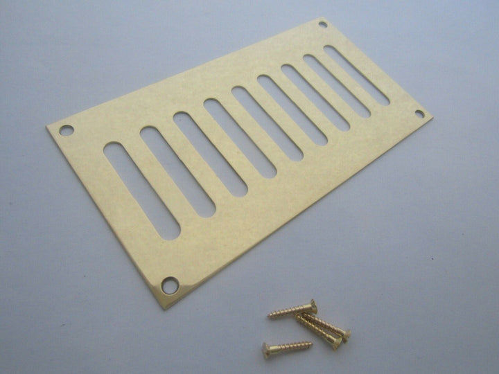 Polished Brass Slotted Air Vent 165mm x 89mm.