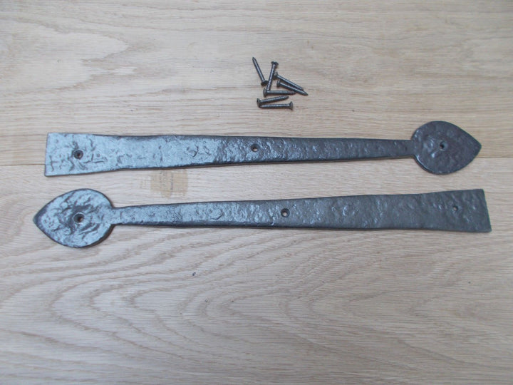 Pair of Hinge fronts Antique Iron 16inch Arrow Head.