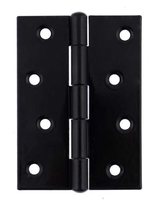 1838 Pattern Fixed Pin Butt Door Hinge 100mm Black Steel
