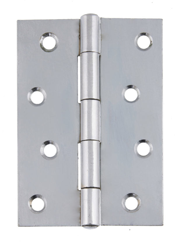 1838 Pattern Fixed Pin Butt Door Hinge 100mm Polished Chrome Steel