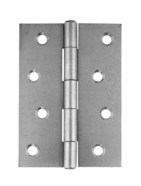 1838 Pattern Fixed Pin Butt Door Hinge 100mm Satin Chrome Steel