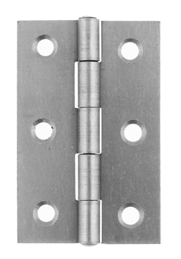 1838 Pattern Fixed Pin Butt Door Hinge 100mm Satin Chrome Steel