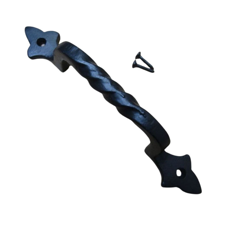190mm Twisted Cabinet Pull Handle Black Antique