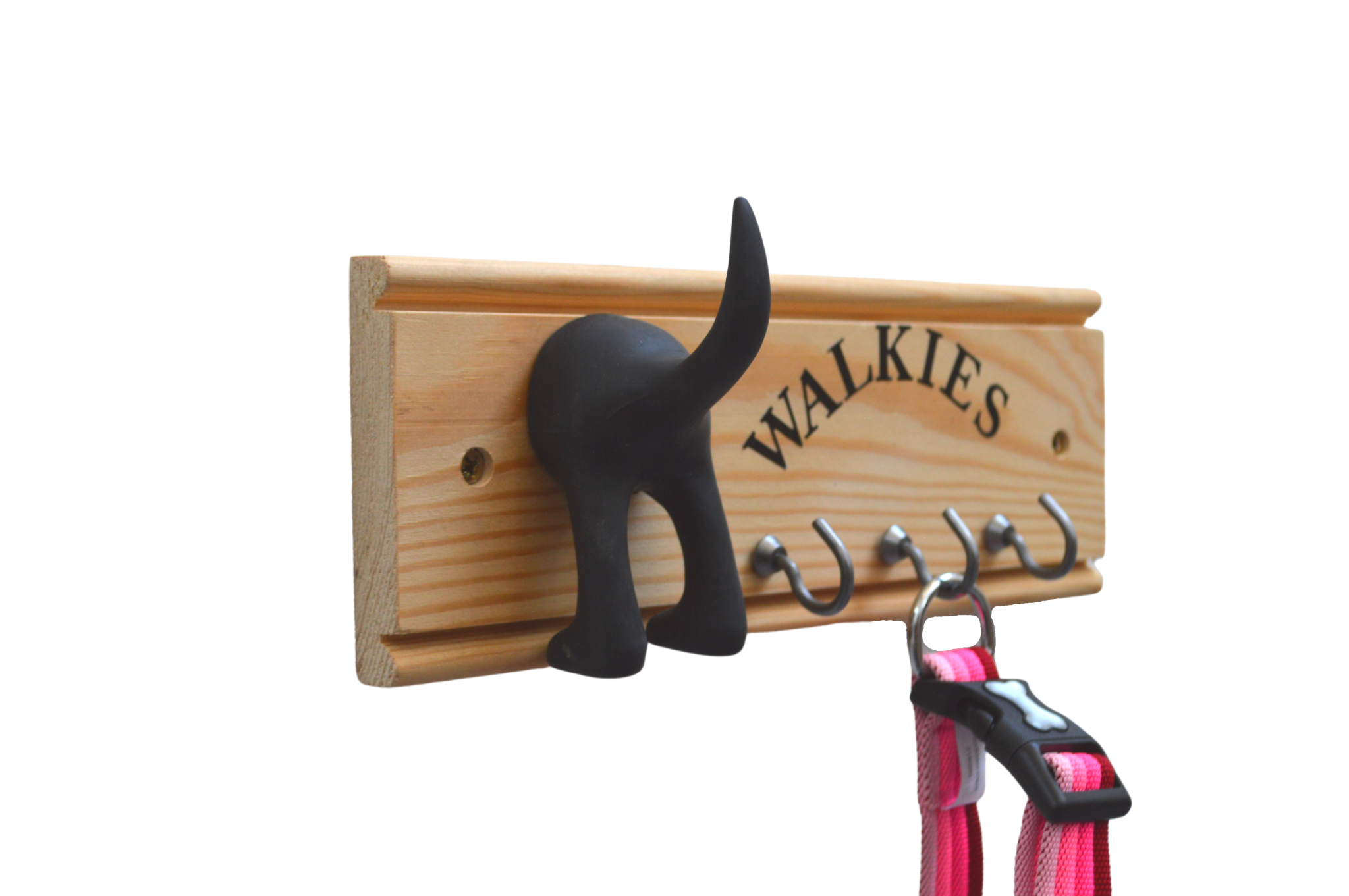 Dog Tail Hook With Walkies or Custom Text Plaque.