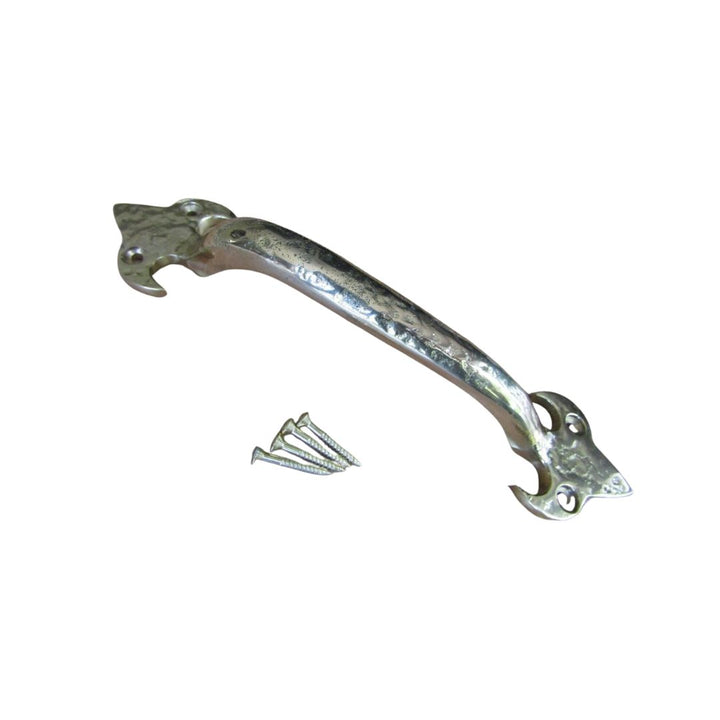 228mm Blacksmith Fleur De Lys Pull Handle Polished Brass