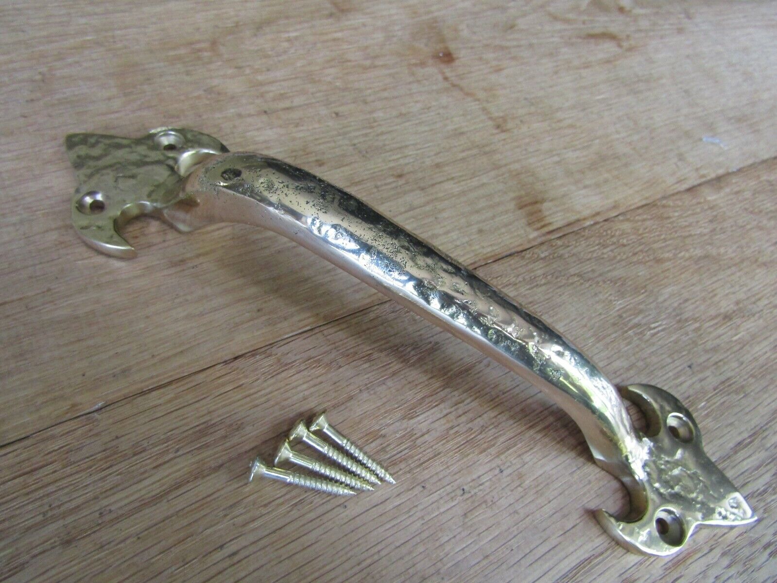 228mm Blacksmith Fleur De Lys Pull Handle Polished Brass.