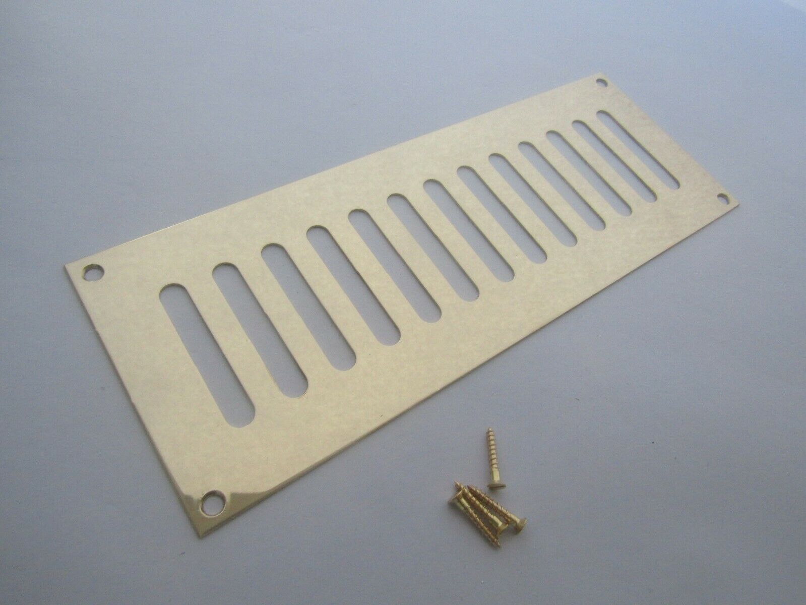 Polished Brass Slotted Air Vent 229mm x 76mm.