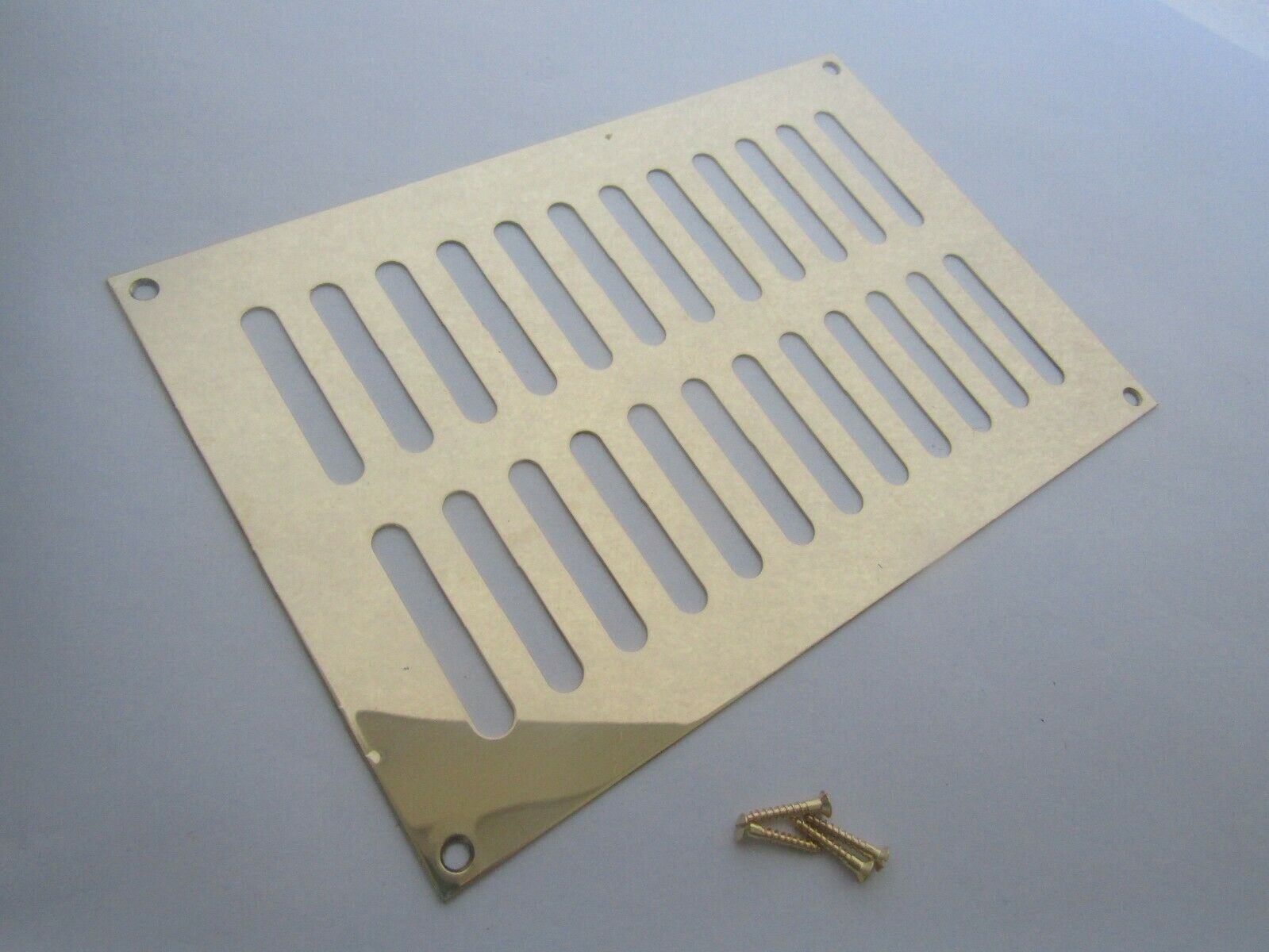 Polished Brass Slotted Air Vent 229mm x 152mm.