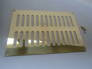 Polished Brass Slotted Air Vent 242mm x 165mm.