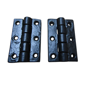Pair of 2.5inch Cast Iron Plain Butt Hinge black antique.