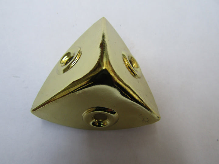 Pack Of 10 Small 28mm Round Chest Corners Polished Brass.
