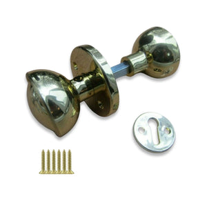Electro Brass Pack of 3 Plastic Rim Mortice Knobs.