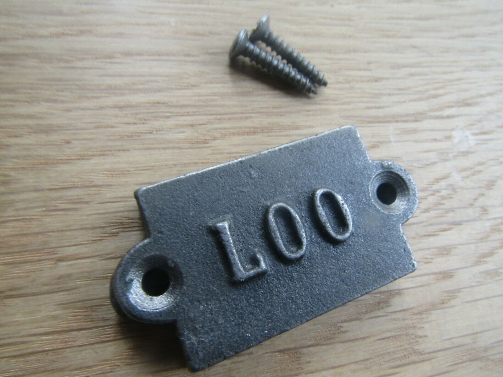 Small Cast Iron 2inch Loo Plaque.