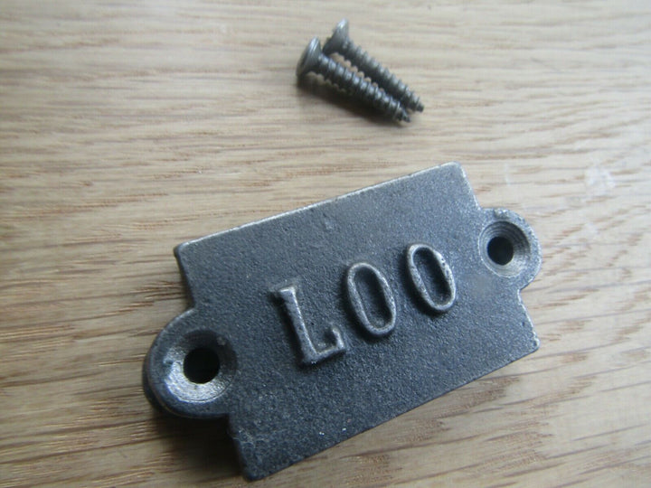 Small Cast Iron 2inch Loo Plaque.