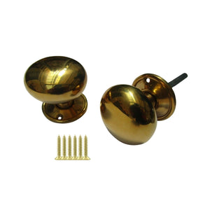 Mortice Door knob Antique Brass Cottage.