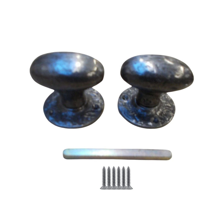 Mortice Door knob Antique Iron Oval.