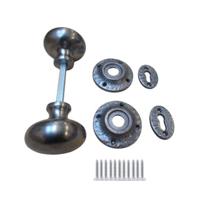 Mortice Door knob Antique Iron Plain Mushroom.