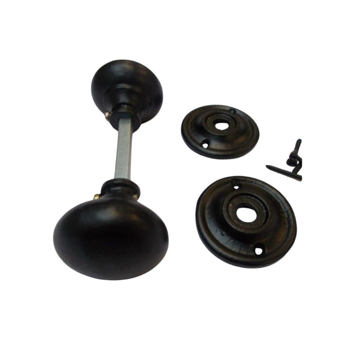 Mortice Door knob Black Antique Cottage.