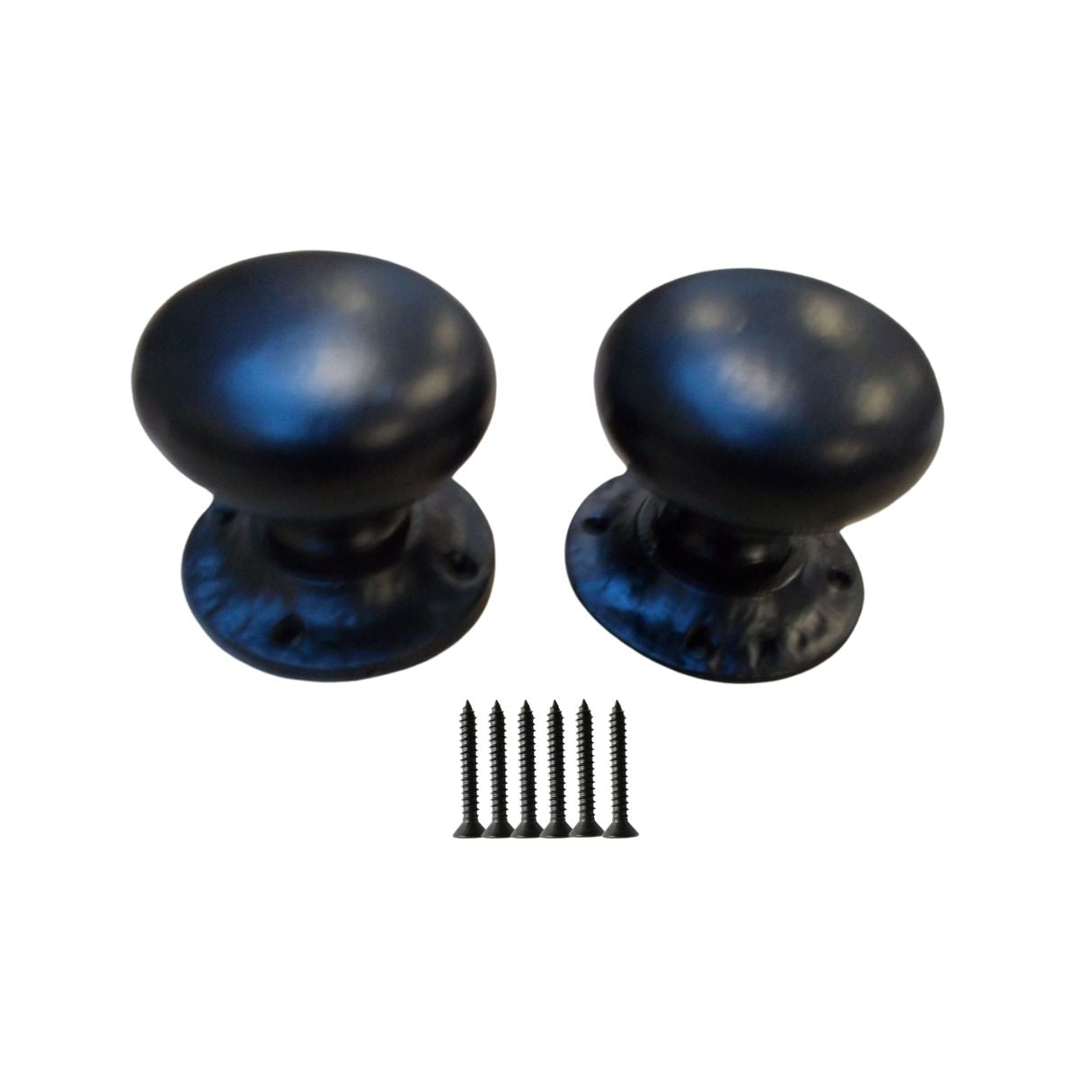Mortice Door knob Black Antique Plain Mushroom.