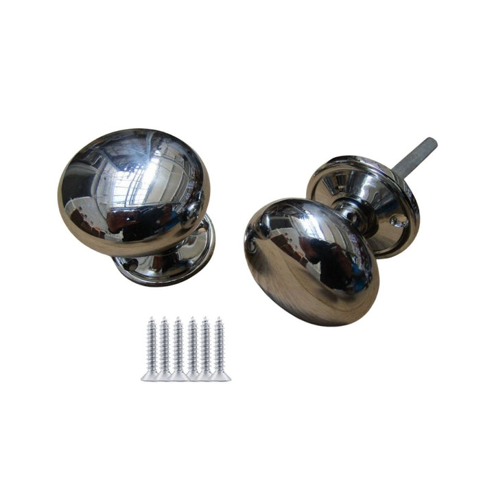 Mortice Door knob Polished Chrome Cottage.