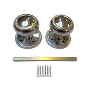 Mortice Door knob Polished Chrome Georgian.