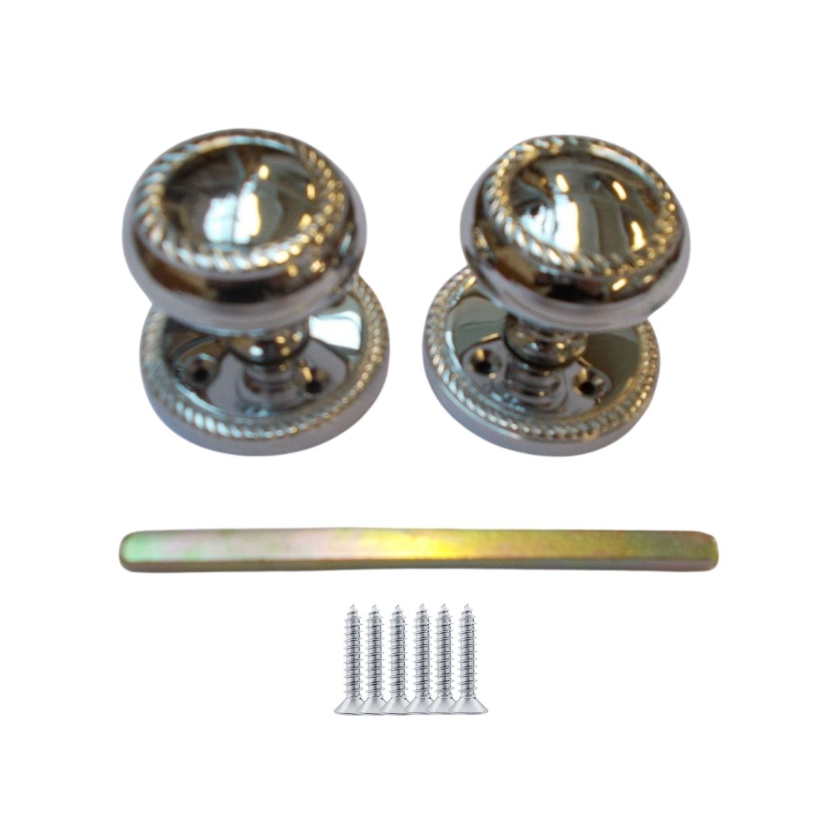 Mortice Door knob Polished Chrome Georgian.