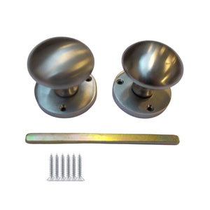 Mortice Door knob Satin Chrome Round Mushroom.