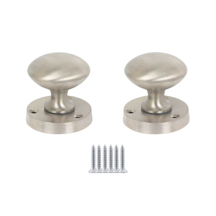 Mortice Door knob Satin Nickel Round Mushroom.