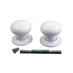 Mortice Door knob White Porcelain.