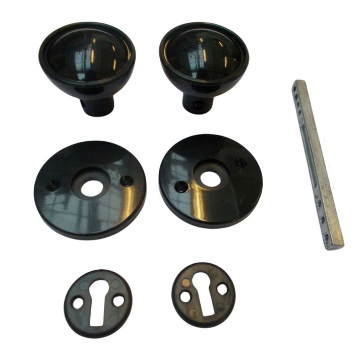 Rim Door Knob Set Shed Rim Black.