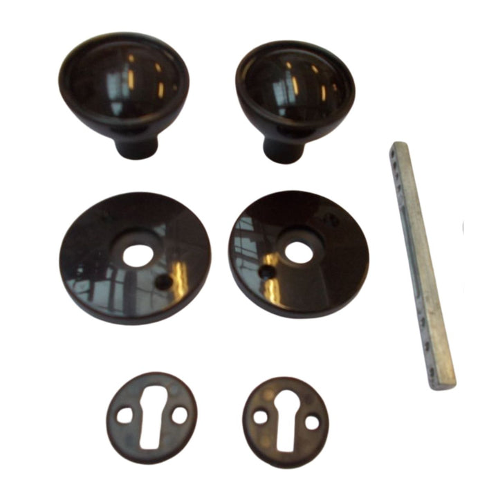 Rim Door knob set Shed rim Brown.
